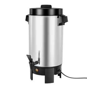 Commercial Coffee Urn, 40 Cup 203oz Hot Beverage Dispenser with Dripless Faucet, 1090W Quick-Brewing Coffee Maker, Automatic Temperature Control