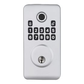 Fingerprint Door Lock Set, Electronic Biometric Deadbolt Keyless Entry Door Lock with Handle, Pioneering Easy-Grip Design, Auto Locking, One-Time