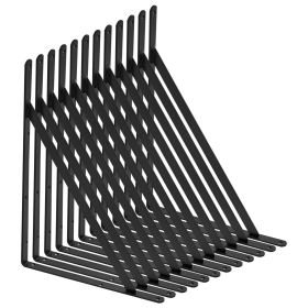Shelf Bracket, 18 x 12 in 12 Pcs, Heavy Duty Floating Shelf Brackets, Brackets for Shelves, 3mm Thick Matte Black Triangle Shelf Bracket