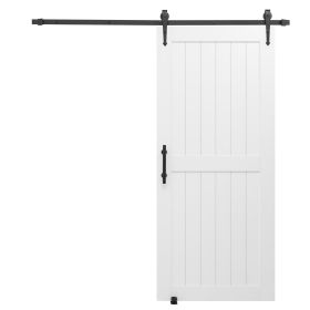 Sliding Barn Door, 36 x 84 inch, High-Strength MDF Panel, Barn Door with Hardware Kit, Water-Proof PVC Surface, Easy to Install, H-Frame